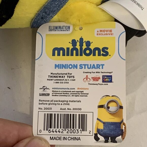 Despicable Me Minions Movie Stuart 6 Inch Plush Illumination Entertainment - Picture 7 of 12